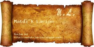 Matók Larion névjegykártya